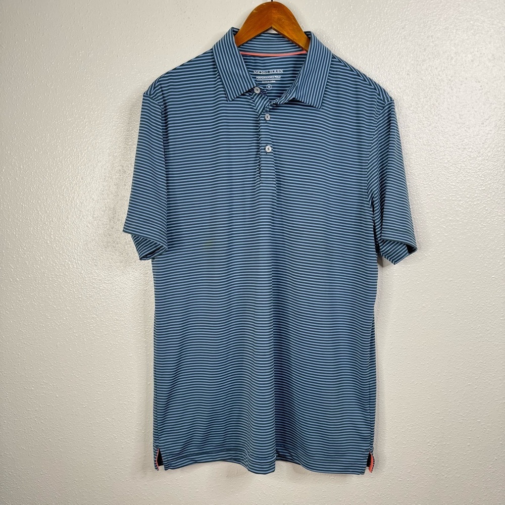 Michel Rouen Striped Performance Polo Size‎ Medium